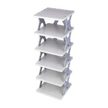 Smart Shoe Rack with 6 Layer Shoes Stand Multifunctional Entryway Foldable & Collapsible Door Shoe Rack Free Standing Heavy Duty Plastic Shoe Shelf Storage Organizer Narrow Footwear Home (Mix Color)